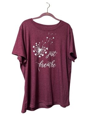 Just Breathe Graphic Tee - Dusty Plum
